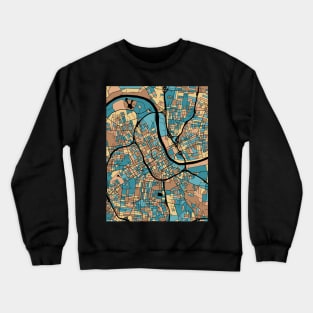 Nashville Map Pattern in Mid Century Pastel Crewneck Sweatshirt